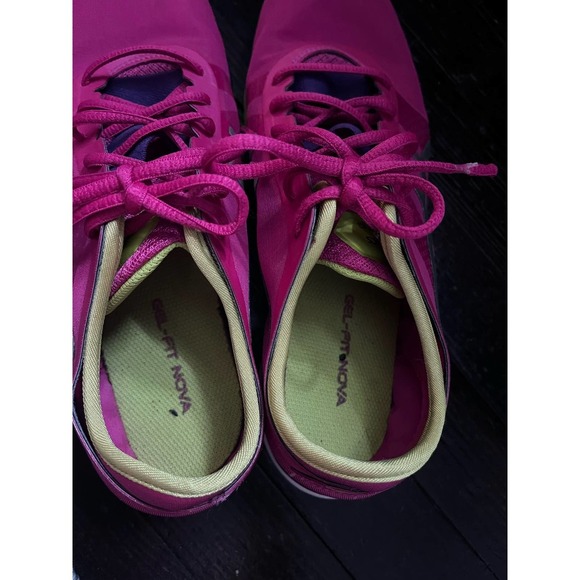 Asics Pink and Purple Athletic Shoes 9 - Picture 3 of 7